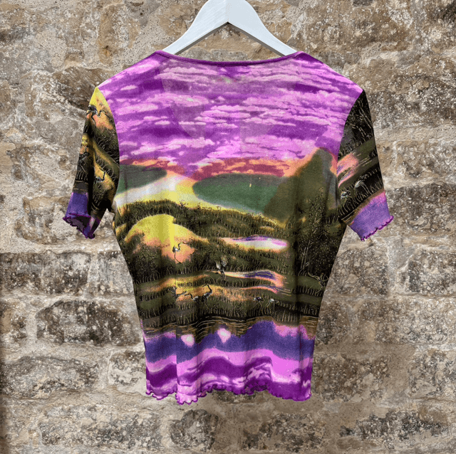 Graphic mesh tee #0173