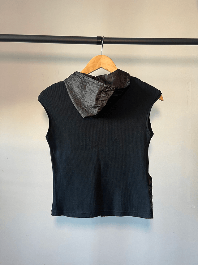 Dual-fabric sleeveless vest #0006