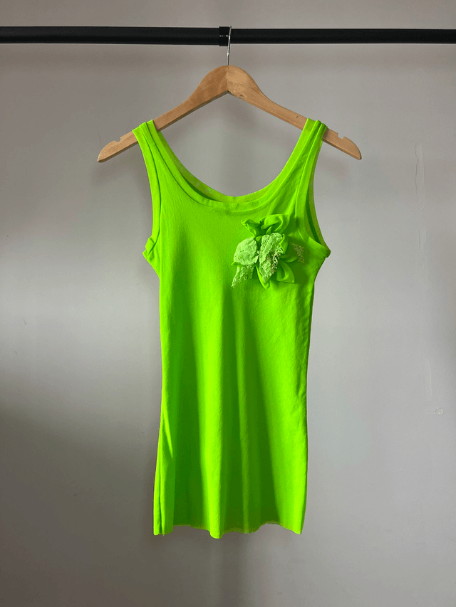Acid green mesh top #0052