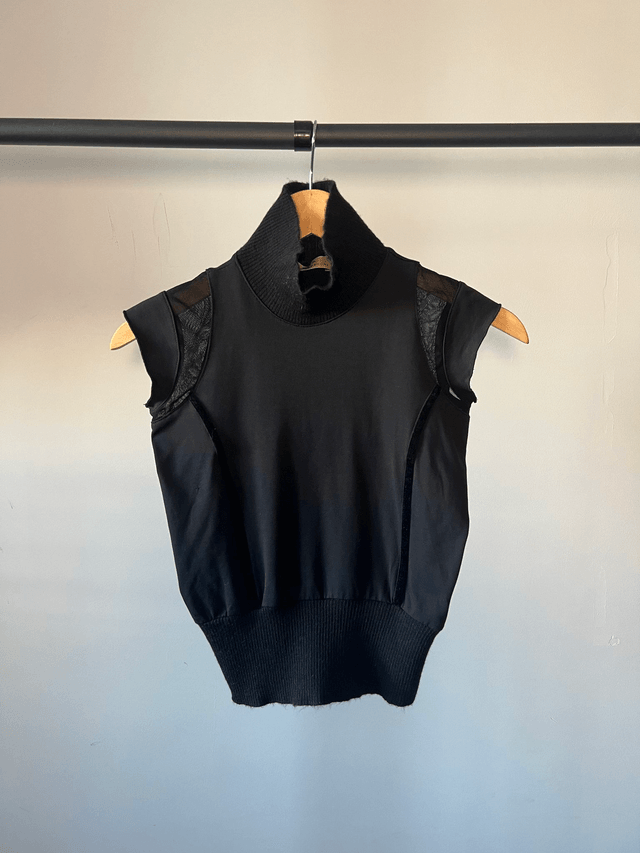 Dual-fabrics tank top #0002