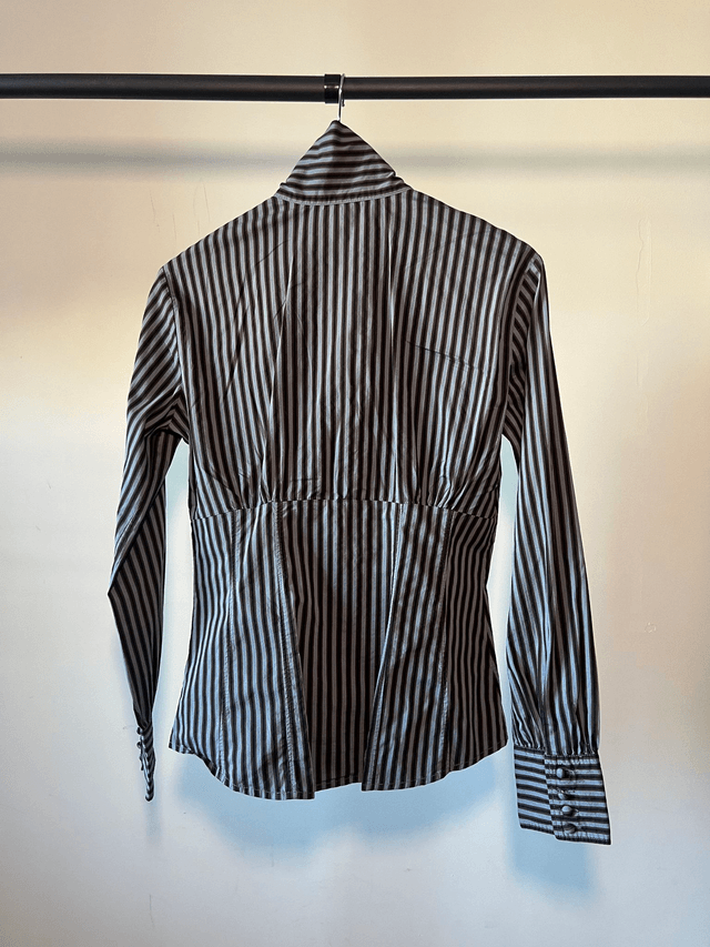 Stripped shirt with a scarf #0015