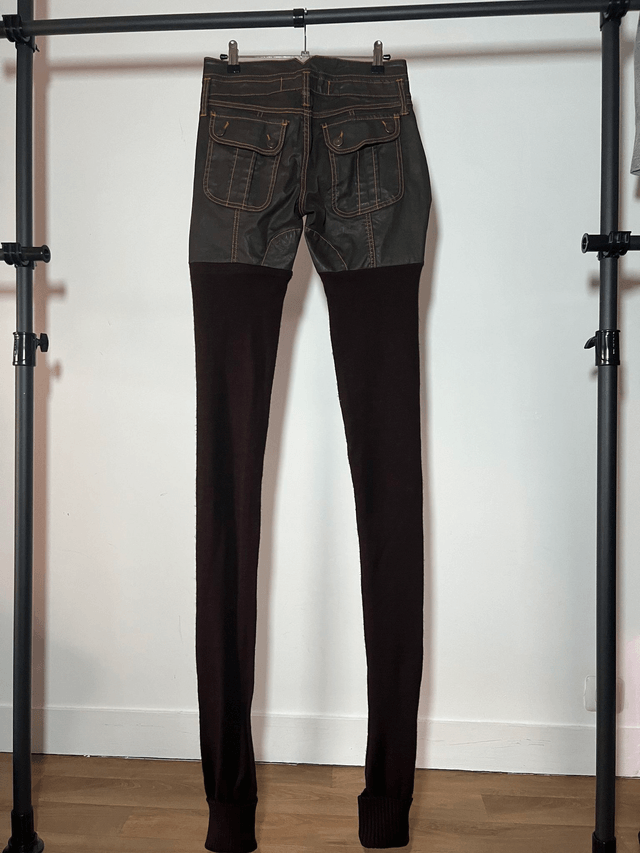 Leather + wool pants #0138 