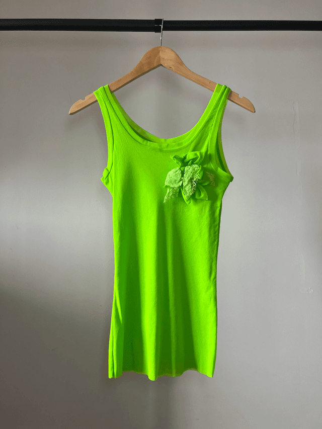 Acid green mesh top #0052