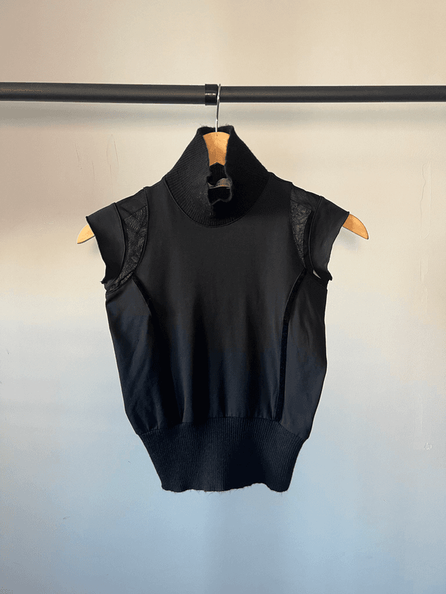 Dual-fabrics tank top #0002